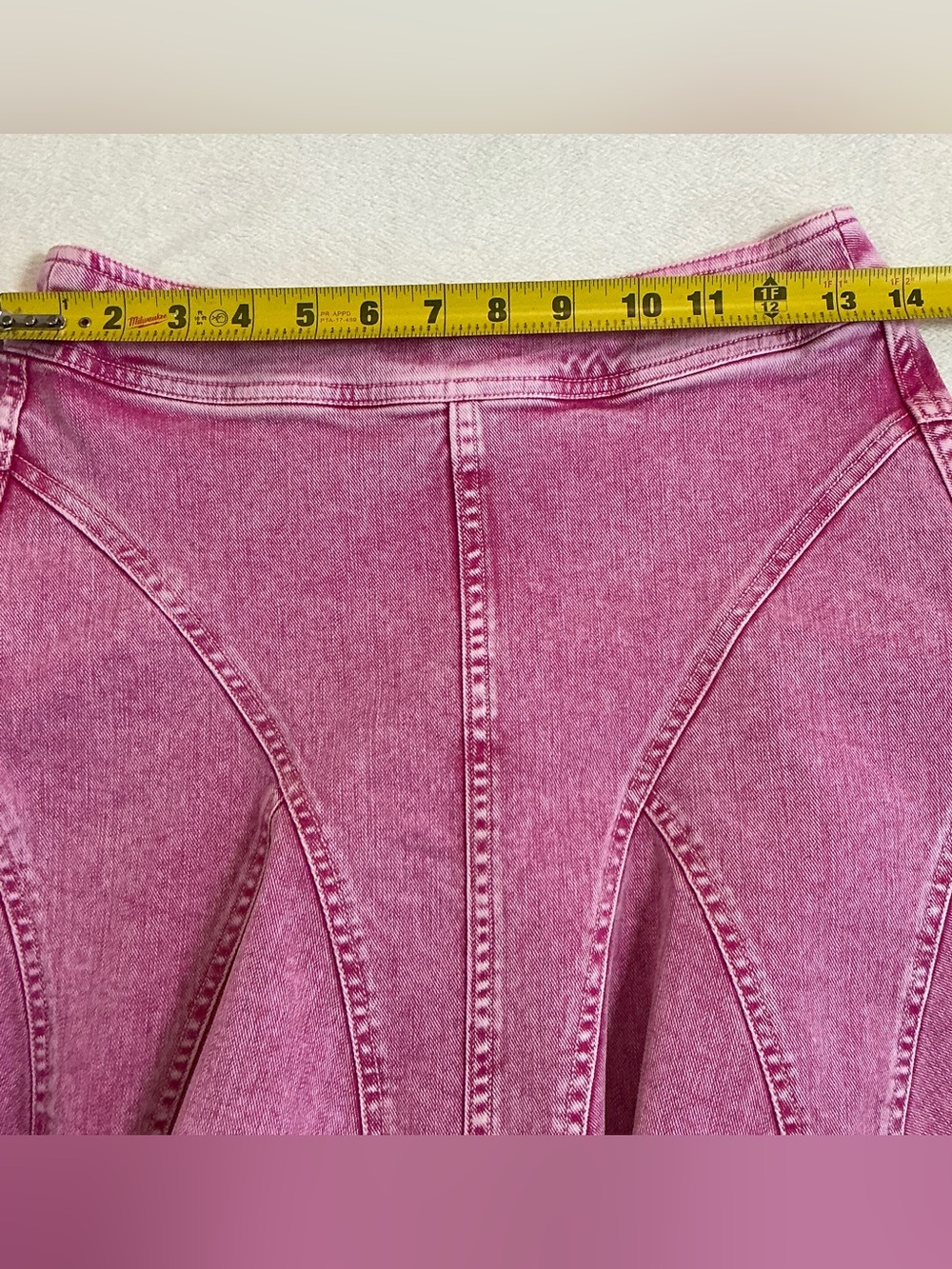 Pilcro Anthropologie Pink Denim Skater Mini Skirt Y2K A-Line Vintage Size 0 - Picture 5 of 11